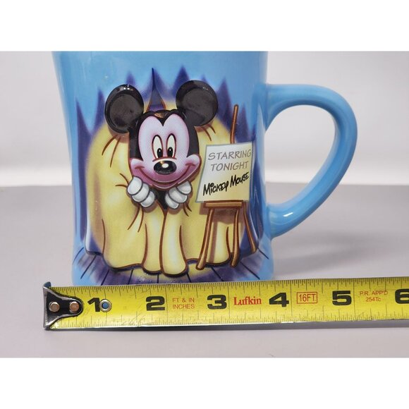 Disney Store Blue Mickey Mouse Ceramic Coffee Mug Starring‎ Tonight 3-D - Picture 7 of 8